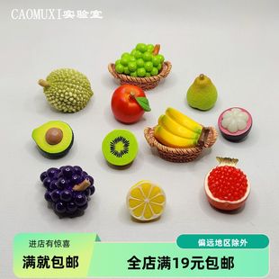 饰品桌面礼物 微景观摆件迷你写实仿真水果葡萄石榴榴莲山竹食玩装