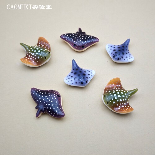 创意漂浮海洋动物模型大小鳐鱼鹰鳐公仔DIY鱼缸树脂工艺摆件 造景