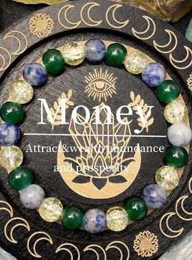 temu希音TK跨境爆款手链蓝点黄爆花天然石弹力绳串珠手链新款手串