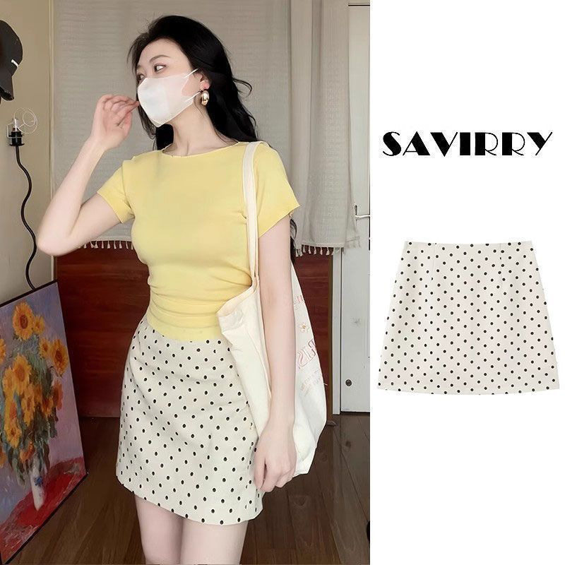 【有内衬】大码波点a字短裙夏季新款包臀裙韩系miu半身裙女潮,女装/女士精品,半身裙,淘宝优惠券,粉丝福利购,淘宝优惠卷