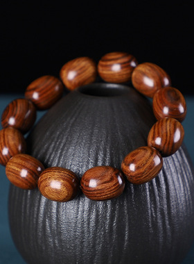 小叶紫檀黄花梨枣珠木质手串紫油梨红酸枝紫光檀异形手链佛珠文玩