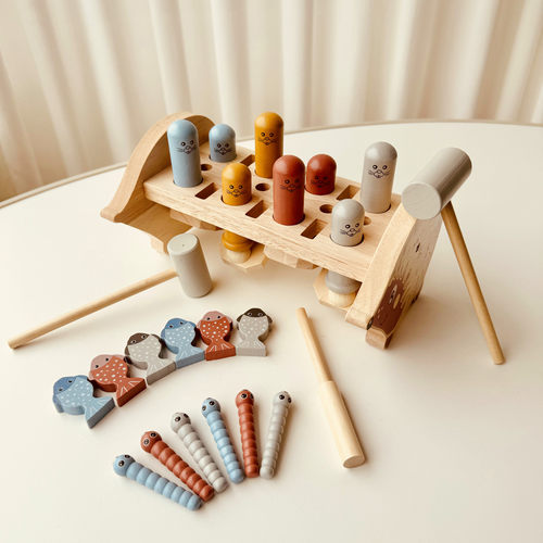 打地鼠磁性钓鱼抓虫子游戏玩具