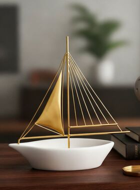 一帆风顺玄关钥匙收纳创意摆件客厅电视柜餐边柜小众高级感装饰品