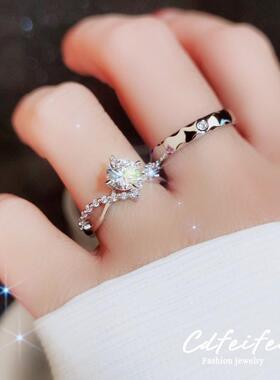 皇冠高碳钻仿真结婚婚礼现场道具女假钻一对戒指情侣订婚交换仪式