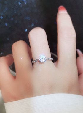 珍爱六爪一克拉情侣仪式结婚对戒