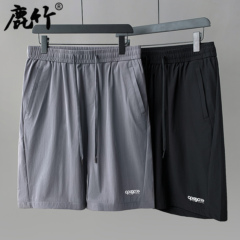 爸爸短裤中年男士冰丝休闲五分裤夏季中老年松紧腰宽松裤子运动裤