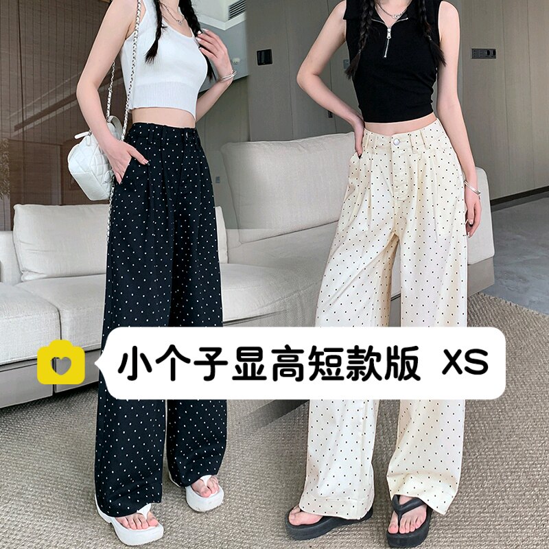 145小个子黑色波点休闲裤女xs