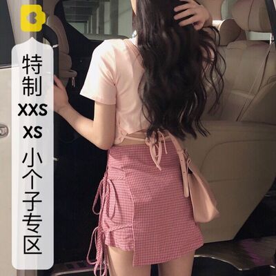 小个子风显高搭配绑带xs码短裤裙