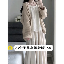 小个子150cm新中式清冷感套装挂脖慵懒开衫半裙禅意三件套xs码秋