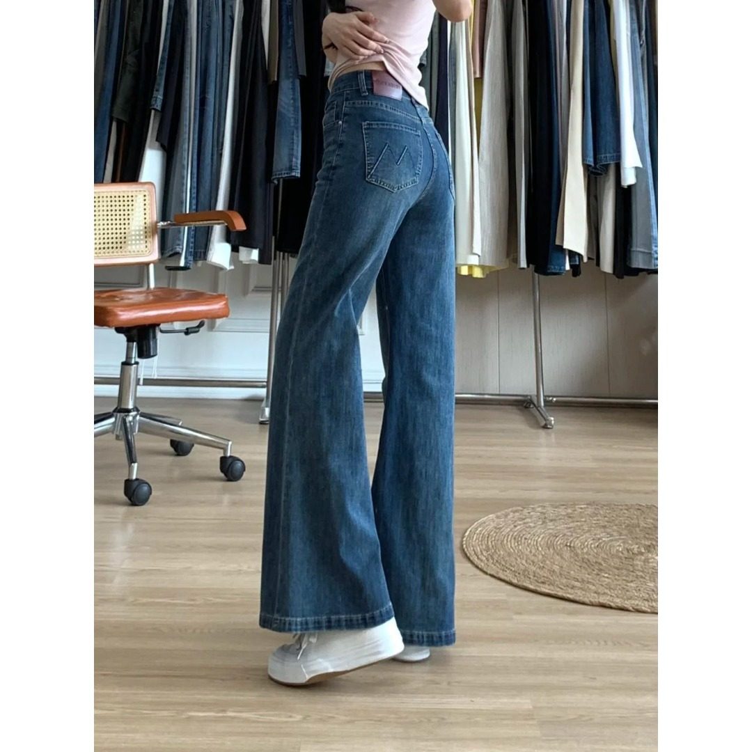 小个子复古微喇牛仔裤设计感145CM高腰宽松显瘦不贴腿拖地喇叭裤,女装/女士精品,牛仔裤,淘宝优惠券,粉丝福利购,淘宝优惠卷