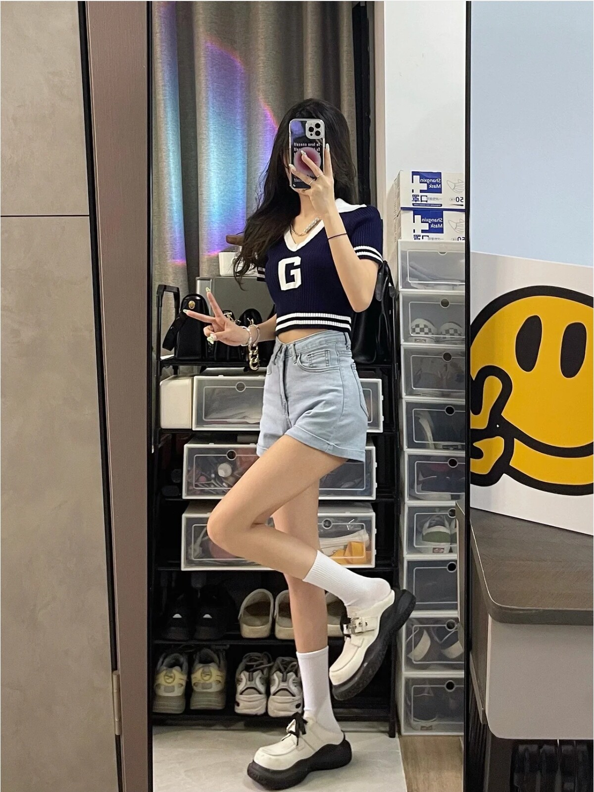 牛仔短裤小个子显高150xxs码