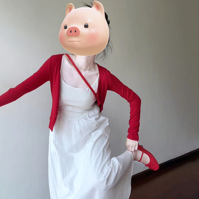 小个子150开春气质穿搭白色吊带连衣裙女2026新款韩系套装长裙xs