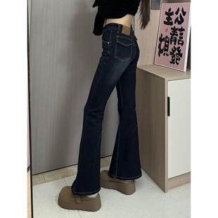 小个子美式辣妹微喇叭牛仔裤百搭显高150高腰修身显瘦弹力马蹄裤