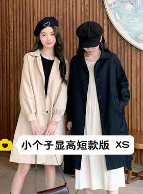 显高收腰中长款上衣韩系风衣外套