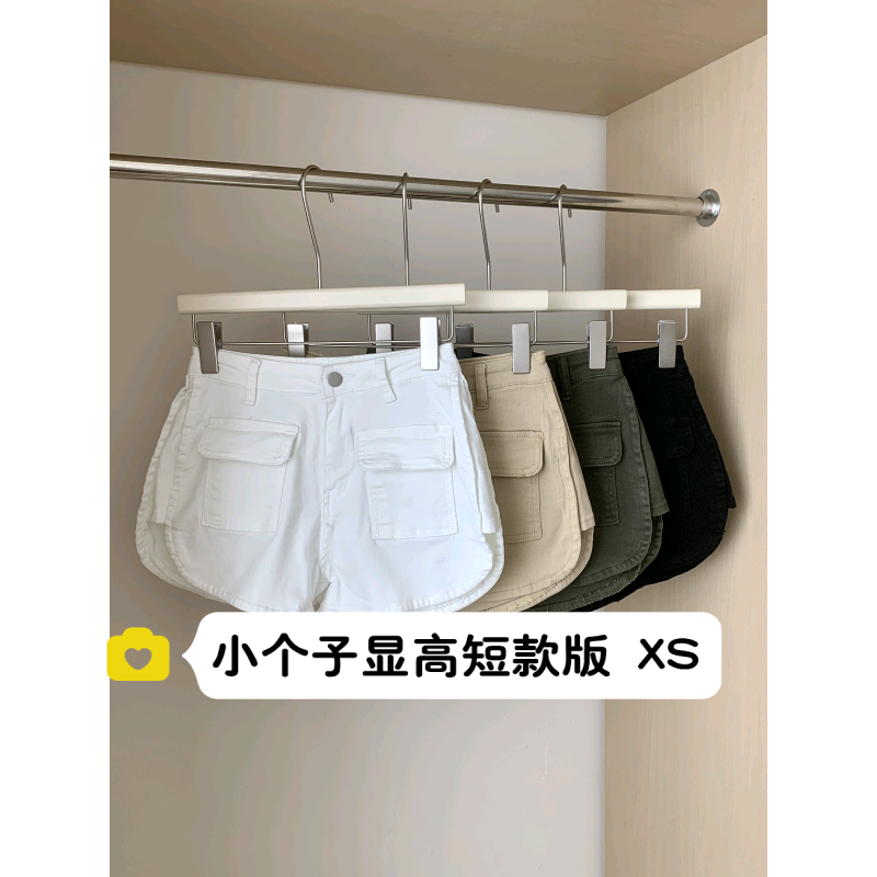 显高穿搭小个子牛仔短裤显高高腰设计感百搭宽松工装阔腿A字热裤
