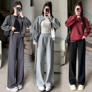 秋冬穿搭矮小个子145高腰休闲裤百搭保暖加绒长裤直筒运动裤XXS码