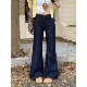 小个子美式 Xs女 拖地长裤 阔腿牛仔裤 复古百搭150cm低腰宽松直筒裤