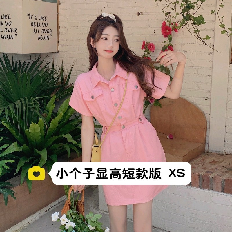 小个子polo领牛仔连衣裙短裙xxs