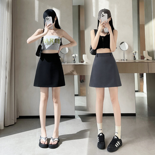 显高穿搭小个子西装 短裙145CM高腰A字裙减龄包臀裙防走光半身裙XS