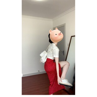 矮小个子碎花不规则半身裙显高设计感甜辣风145高腰包臀裙中长裙