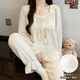 家居服套装 韩版 带胸垫春秋季 长裤 可外穿 甜美可爱公主风睡衣女长袖