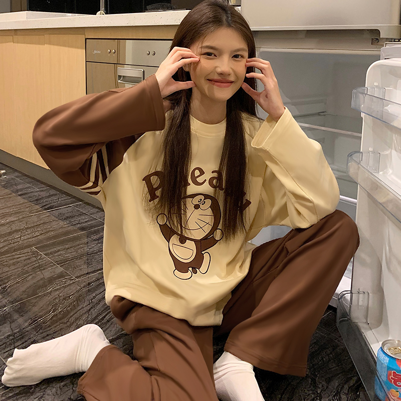 韩版睡衣女款春秋季2024新款卡通可爱少女长袖长裤冬天家居服套装