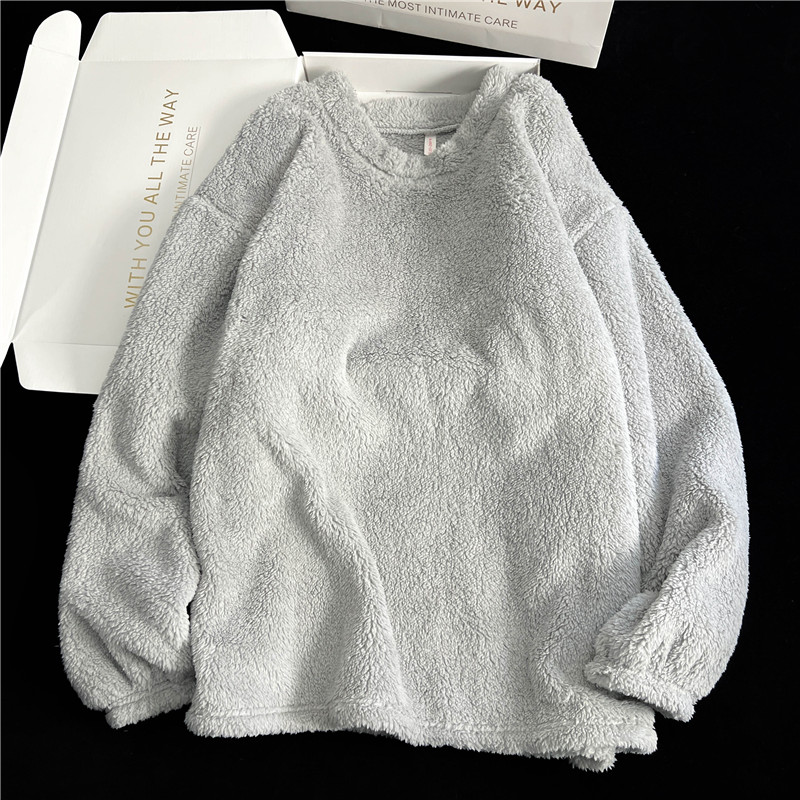 法兰绒睡衣单件上衣女秋冬季加绒加厚保暖珊瑚绒长袖家居服可外穿