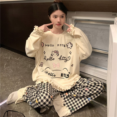 秋冬季2025新款睡衣女长袖德绒