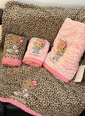 豹纹kitty猫干发帽超强吸水毛巾