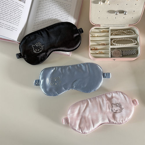 猫咪可爱KT烫钻眼罩女遮光睡眠