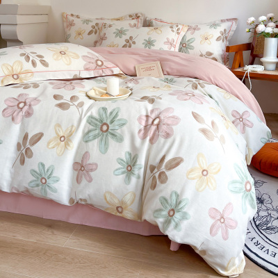 定制冬季加厚纯棉磨毛被套四件套