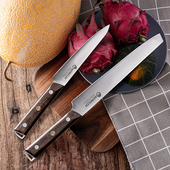 花钉木柄家用切西瓜刃厨房专用削皮不锈钢水果刀大号瓜果刀多用刀