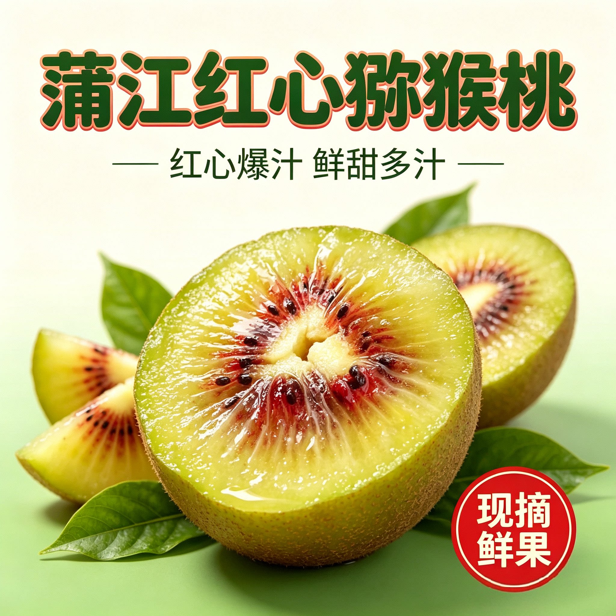红心猕猴桃四川蒲江奇异果蜂蜜甜图片