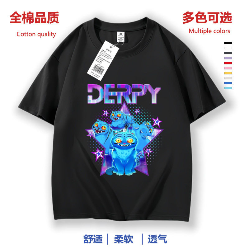 猎魔女团 HuntrX 印花短袖T恤 K-Pop Demon Hunters 纯棉学生T恤