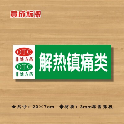 OTC解热镇痛类非处方药药店分类牌药品分类标签药房药柜标识牌26