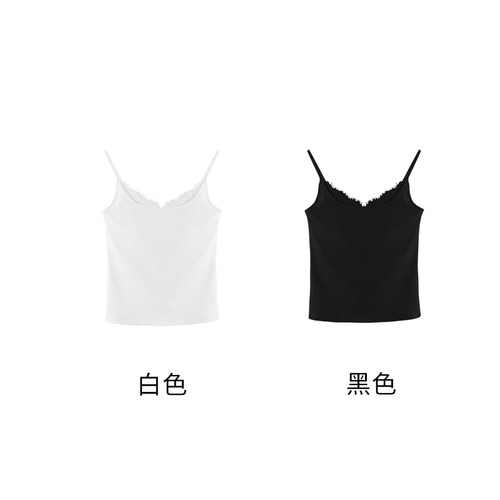 【柳哥严选】蕾丝边性感女士吊带背心M0546