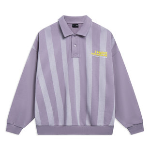 中国李宁男士卫衣套头衫2025新款翻领潮流卫衣男款上衣 AWDT159