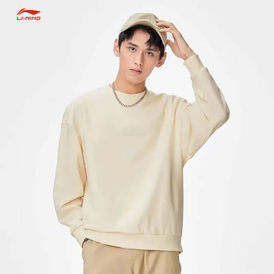 李宁宽松加绒圆领运动圆领卫衣