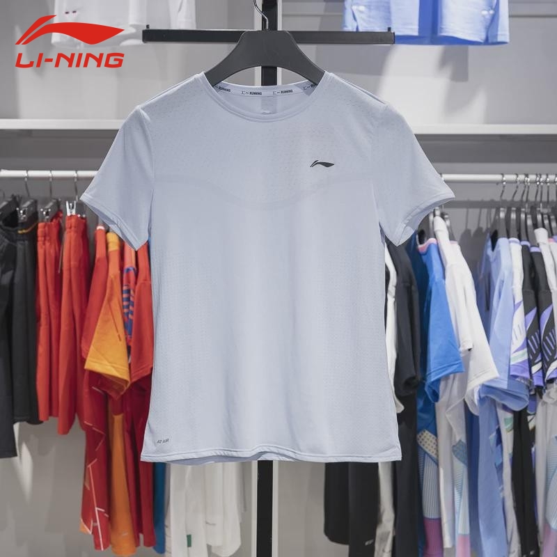 中国李宁夏季女子跑训系列潮流舒适透气运动休闲短袖T恤 ATST082