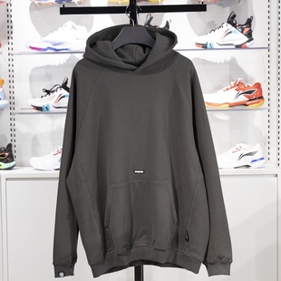 李宁卫衣男子2024冬季 反伍系列宽松纯棉套头连帽上衣AWDU509 新款