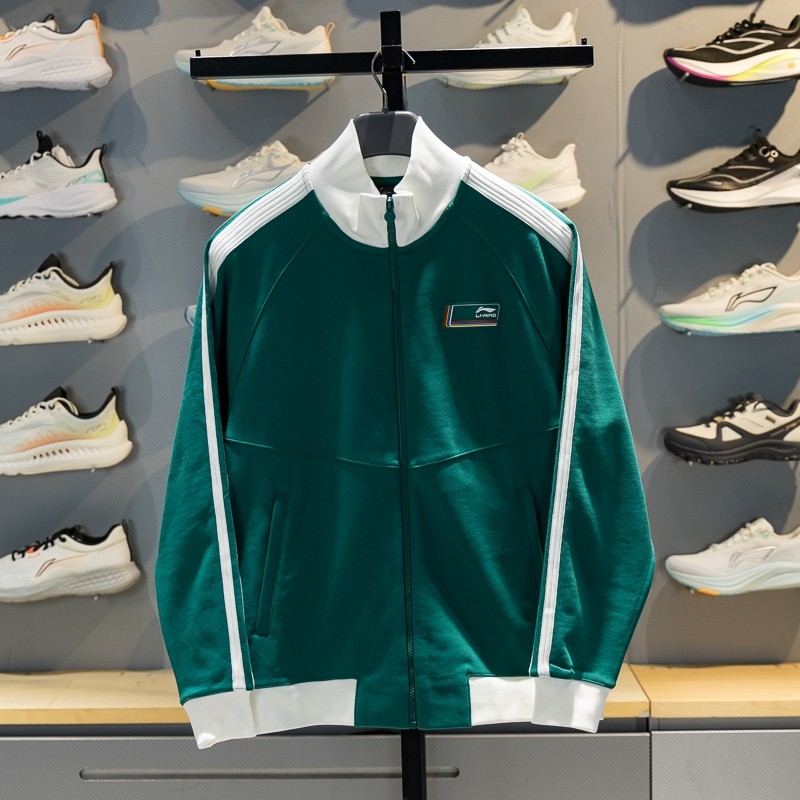 李宁外套男子2026春季毛圈针织开衫运动服宽松立领夹克AFDW851,运动服/休闲服装,运动茄克/外套,淘宝优惠券,粉丝福利购,淘宝优惠卷