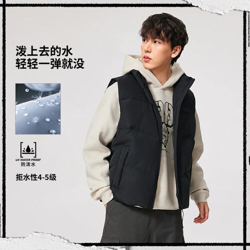 李宁羽绒马甲2026冬新款男反伍篮球系列鸭绒保暖立领外套AMRV029