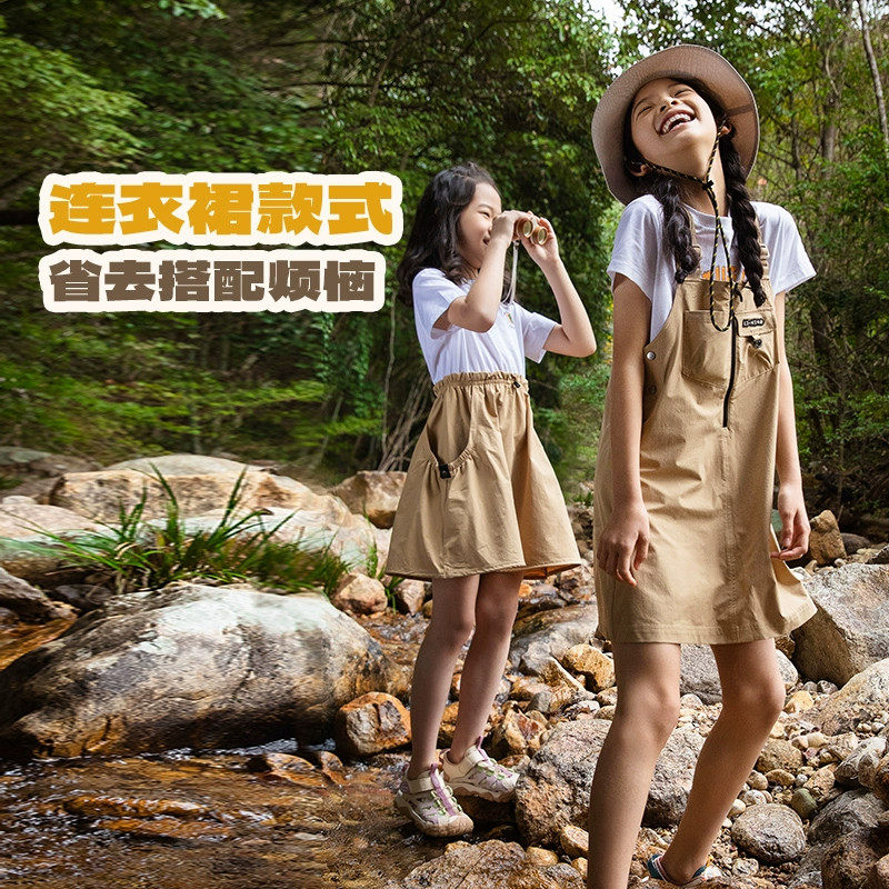 李宁连衣裙新款女大童运动生活系列柔软舒适透气连衣裙子YSKU086