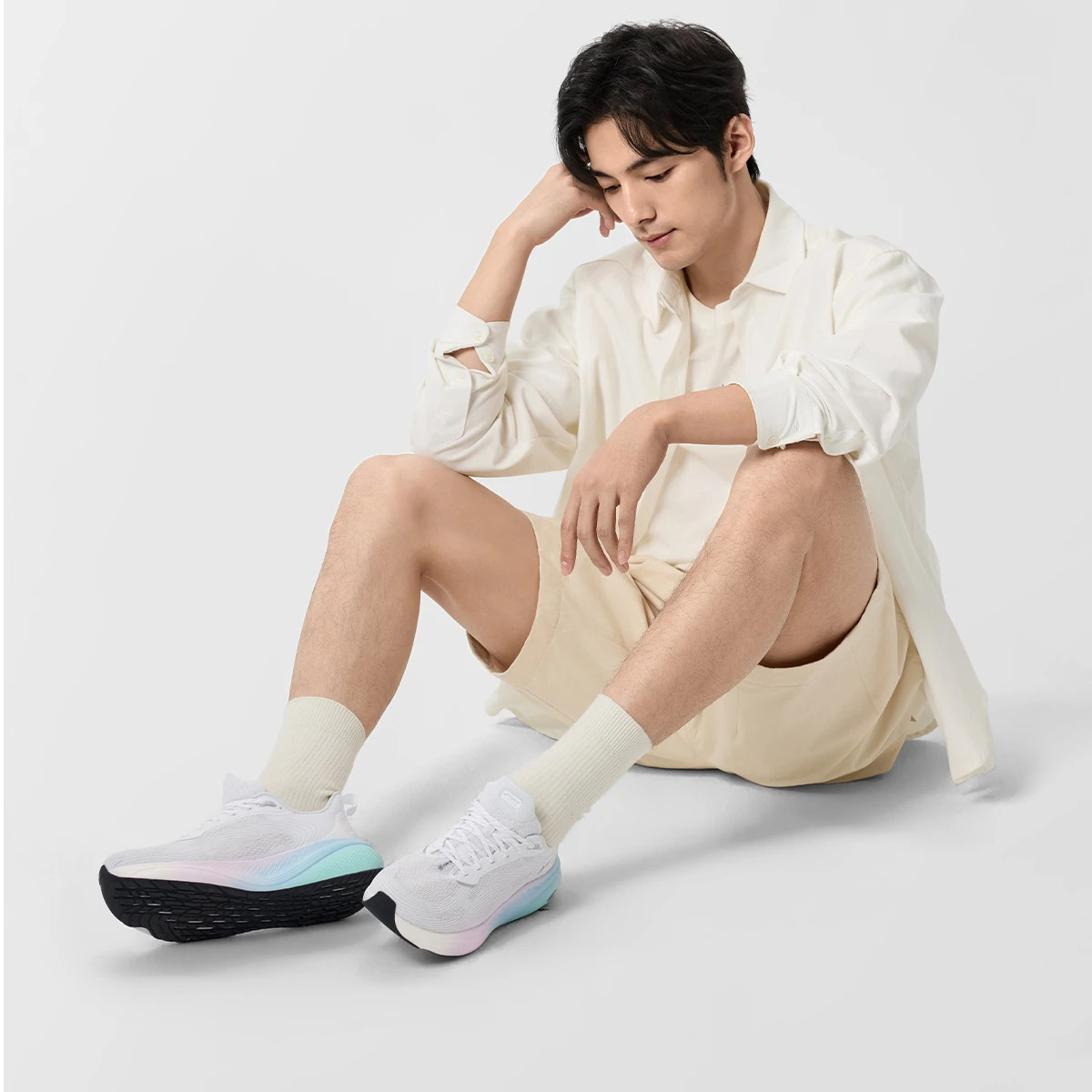李宁运动休闲鞋SOFT COOL 3夏季新款男子反光透气清凉潮流AGLW025