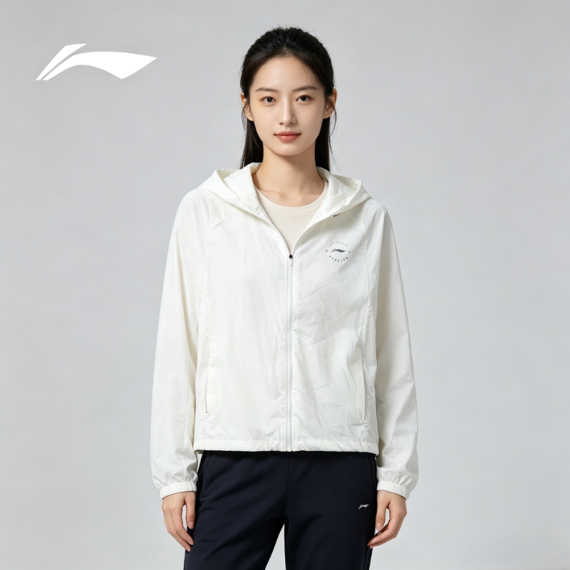 李宁风衣女款2026夏季新款时尚舒适防风简约百搭运动风衣AFDV662