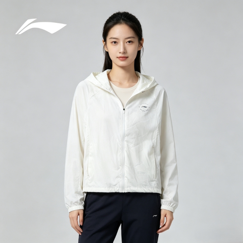李宁风衣女款2026夏季新款时尚舒适防风简约百搭运动风衣AFDV662