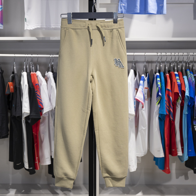 李宁男大童卫裤2024冬季运动生活系列青少年束脚运动长裤YKLU119