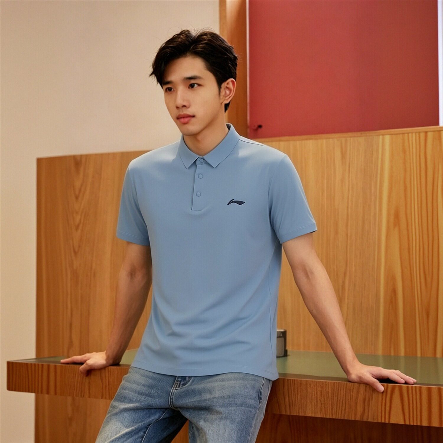 李宁短袖POLO衫男士2026健身冰感防晒舒适吸湿排汗翻领T恤APLW151