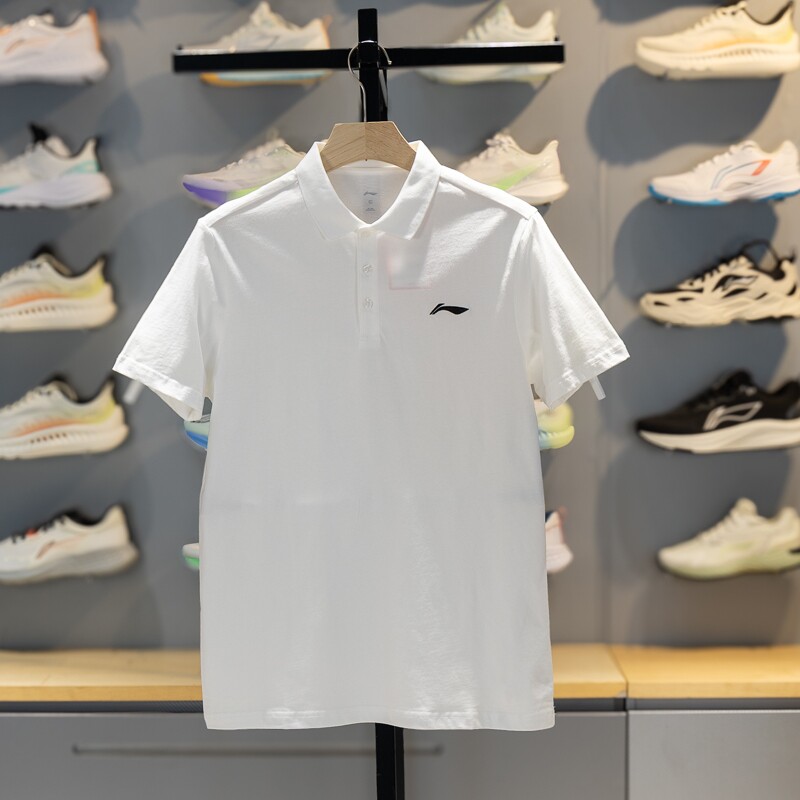 李宁纯棉POLO衫男2026夏季新款透气翻领T恤宽松休闲商务运动短袖