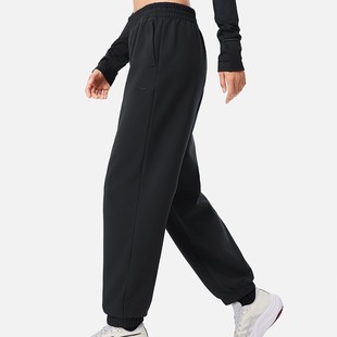 李宁2025新品 AYKU542 健身系列女子加绒保暖舒适宽松束脚运动长裤